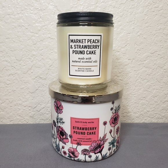 Bath & Body Works Bath Strawberry Pound Cake 3 Wick Candle Market